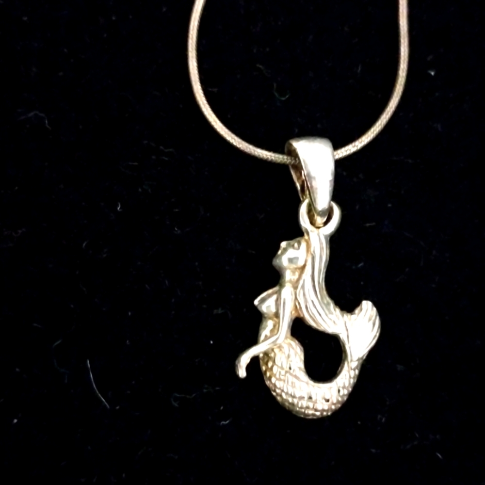 Sterling silver mermaid necklace